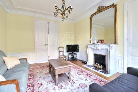Living room Furnished apartment - 96m²  - 2 bedrooms - Invalides - Paris