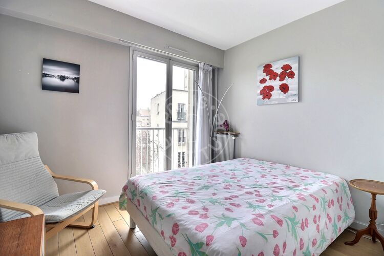 Camera da letto - 2 locali arredato - Parigi 75019 - 15089