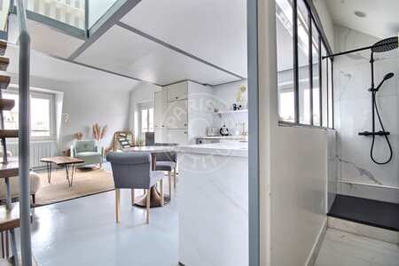 Entrance Furnished duplex - 36m²  - 1 bedroom - Temple - Paris