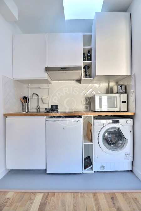Kitchen Furnished apartment - 24m²  - 1 bedroom - Oberkampf - Paris