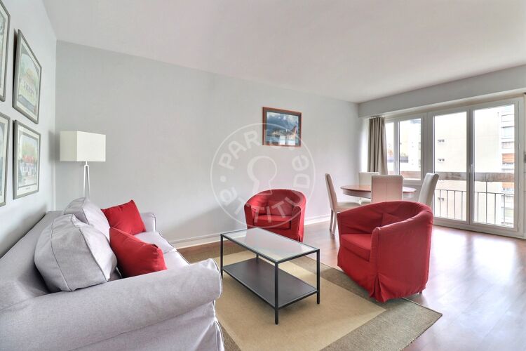 Living room - Furnished 2 bedrooms - Paris 75015 - 15116