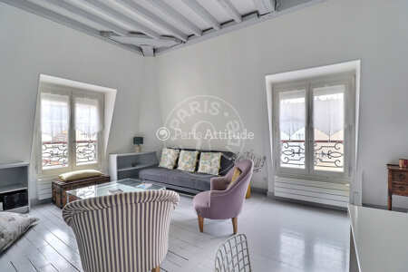 Living room Furnished apartment - 47m²  - 1 bedroom - Poissonnière - Paris