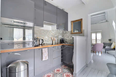 Kitchen Furnished apartment - 47m²  - 1 bedroom - Poissonnière - Paris