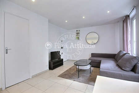 Living room Furnished apartment - 35m²  - 1 bedroom - Père Lachaise - Paris