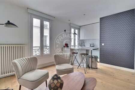 Salon Appartement meublé - 34m²  - 1 chambre - Victor Hugo - Paris