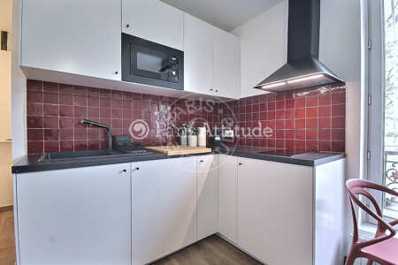 Kitchen Furnished studio - 20m²  - Oberkampf - Paris