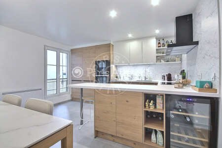 Kitchen Furnished apartment - 83m²  - 2 bedrooms - Notre-Dame de Lorette - Paris