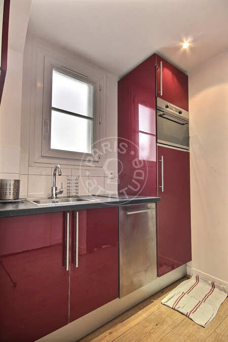 Kitchen Furnished studio - 23m²  - Convention - Paris