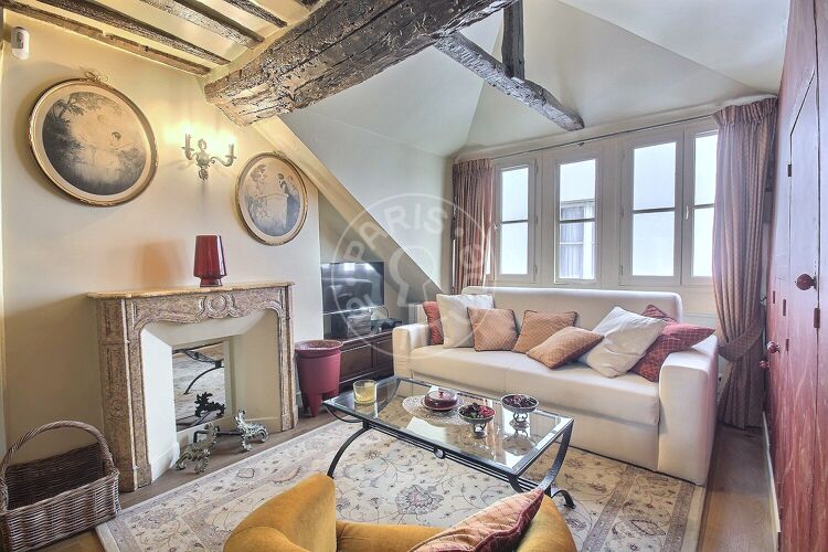Living room - Furnished 1 bedroom - Paris 75002 - 15183
