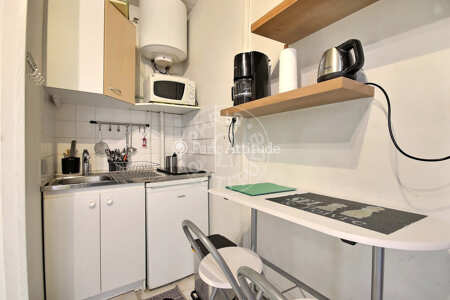 Cuisine Studio meublé - 14m²  - Montorgueil - Paris