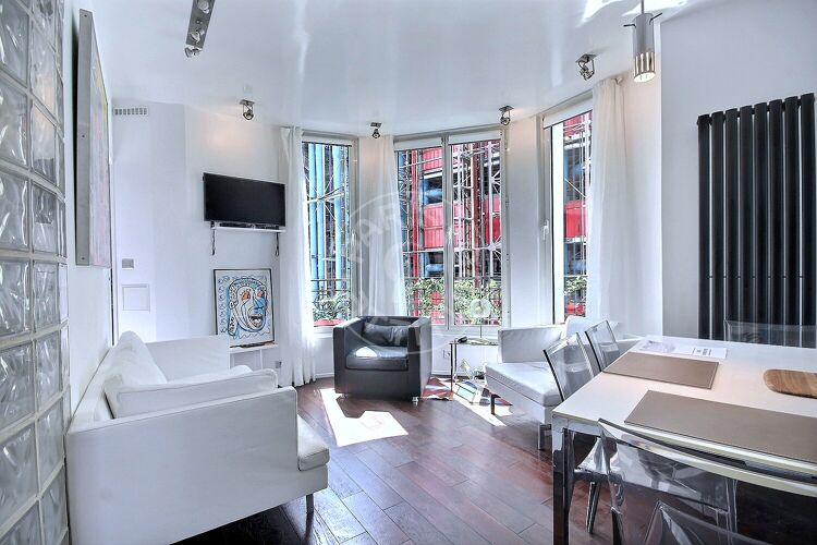 Living room - Furnished 1 bedroom - Paris 75004 - 15217