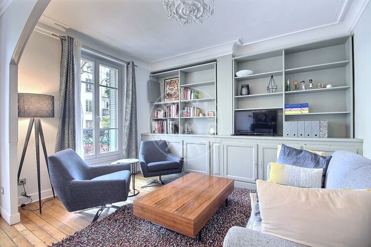 Living room - Furnished 2 bedrooms - Paris 75018 - 15218