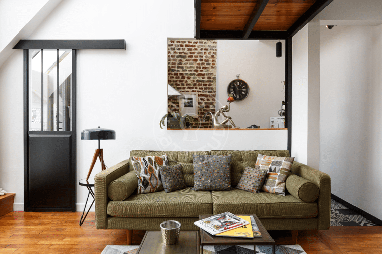 Living room - Furnished 1 bedroom - Paris 75018 - 15224