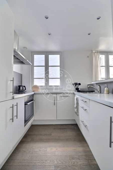 Kitchen Furnished apartment - 45m²  - 1 bedroom - Poissonnière - Paris