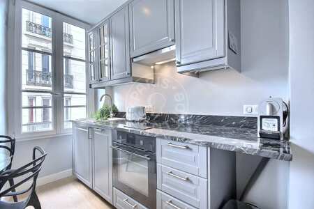 Kitchen Furnished apartment - 46m²  - 2 bedrooms - Place des Vosges - Paris