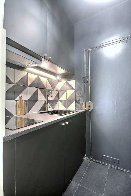 Kitchen Furnished studio alcove - 19m²  - Nation - Paris