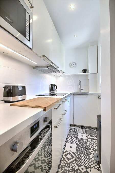 Cozinha Apartamento mobilado - 45m²  - 2 quartos - Porte de Saint-Cloud - Paris
