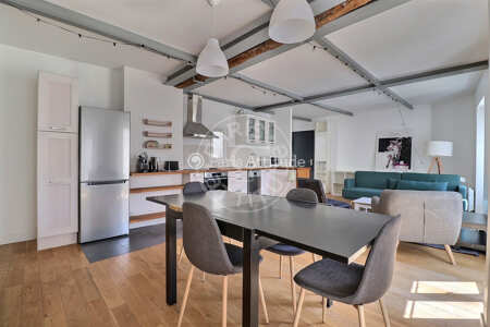 Salon Appartement meublé - 71m²  - 2 chambres - Tolbiac - Paris