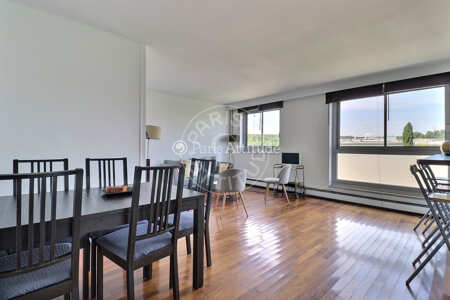 Salon Appartement meublé - 77m²  - 3 chambres - Boulogne-Billancourt