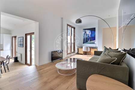 Living room Furnished duplex - 80m²  - 2 bedrooms - Boulogne-Billancourt