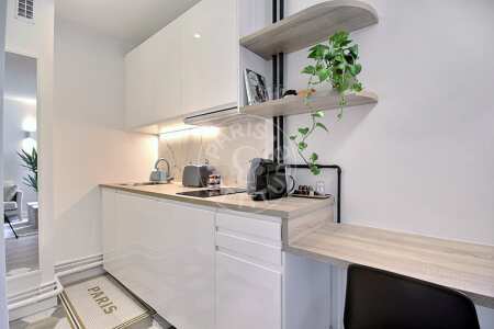 Kitchen Furnished studio alcove - 27m²  - Temple - Paris