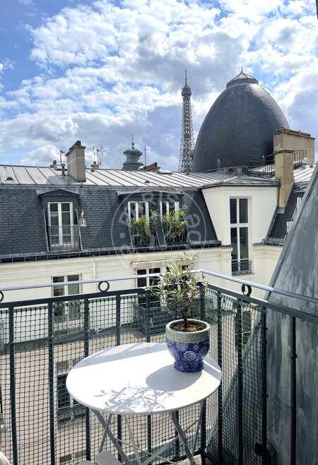 Balcon Appartement meublé - 32m²  - 1 chambre - Trocadéro - Paris
