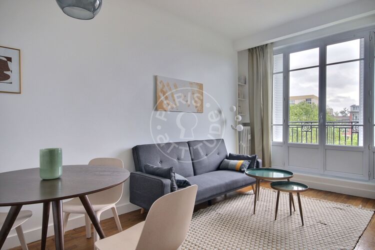 Living room - Furnished 1 bedroom - Paris 75019 - 15333