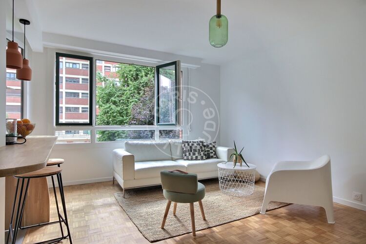 Living room - Furnished 2 bedrooms - Paris 75014 - 15339