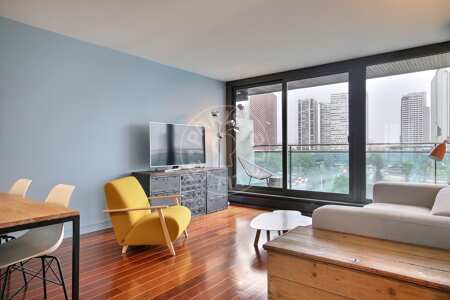 Salon Appartement meublé - 52m²  - 1 chambre - Maison de la Radio - Paris