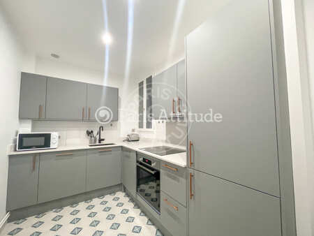 Kitchen Furnished apartment - 84m²  - 2 bedrooms - Champs-Elysées - Paris