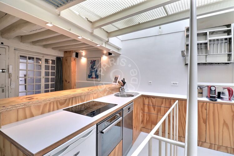 Kitchen - Furnished studio alcove - Paris 75007 - 15379