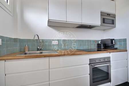 Küche Möblierte wohnung - 60m²  - 2 Zimmer - Buttes-Chaumont - Paris