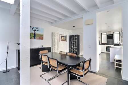 Sala da pranzo Casa arredata - 107m²  - 2 locali - Place des Fêtes - Parigi