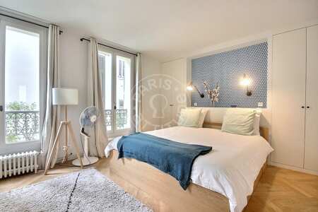 Bedroom Furnished apartment - 103m²  - 2 bedrooms - Marx Dormoy - Paris