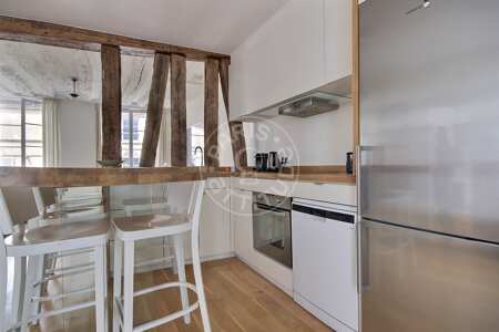 Cocina Piso amueblado - 75m²  - 2 dormitorios - Pyramides / Palais Royal - París