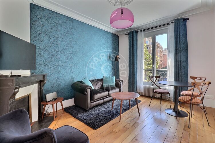 Living room - Furnished 2 bedrooms - Paris 75014 - 15413