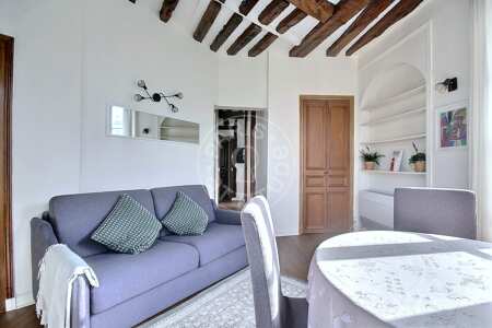 Salon Appartement meublé - 36m²  - 1 chambre - Saint-Germain - Paris