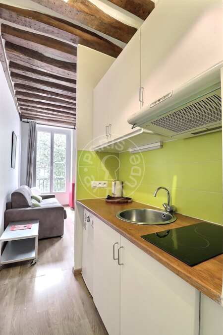 Cozinha Quitinete mobilado - 25m²  - Latin / Saint-Michel - Paris