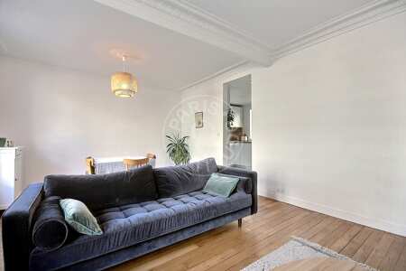 Living room Furnished apartment - 62m²  - 2 bedrooms - Plaisance / Pernety - Paris