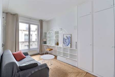 Living room Furnished studio - 22m²  - Pereire - Paris
