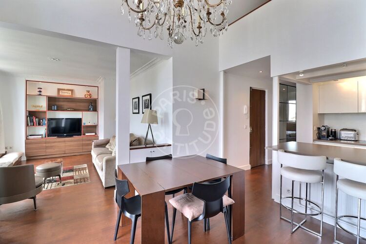 Living room - Furnished 2 bedrooms - Paris 75008 - 15461