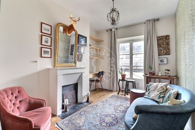 Living room - Furnished 1 bedroom - Paris 75002 - 15477