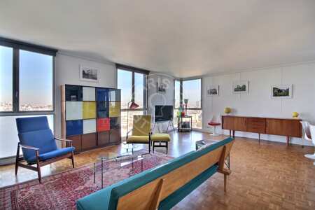 Salon Appartement meublé - 82m² - 1 chambre - Place d'Italie - Paris