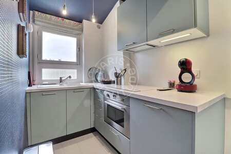 Cuisine Appartement meublé - 40m²  - 1 chambre - Jasmin / Mozart - Paris