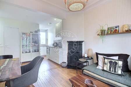Living room Furnished apartment - 32m²  - 1 bedroom - Canal de l'Ourcq - Paris