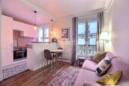 Living room Furnished apartment - 34m²  - 1 bedroom - Oberkampf - Paris