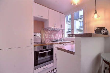 Kitchen Furnished apartment - 34m²  - 1 bedroom - Oberkampf - Paris