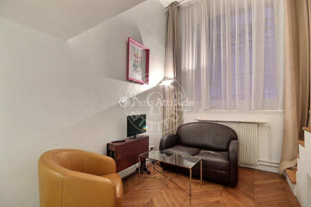 Salon Appartement meublé - 45m²  - 1 chambre - Pereire - Paris