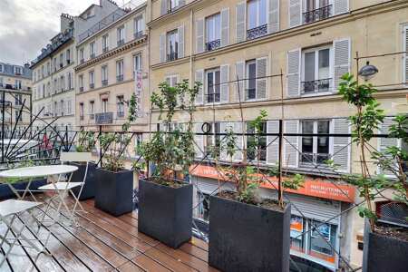 Terrasse Appartement meublé - 43m²  - 1 chambre - République - Paris