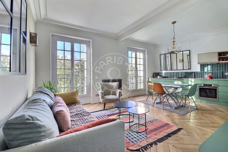 Living room - Furnished 1 bedroom - Paris 75014 - 16545